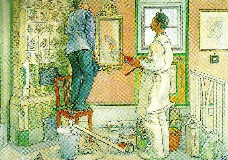 Carl Larsson mina vanner snickaren och malaren China oil painting art